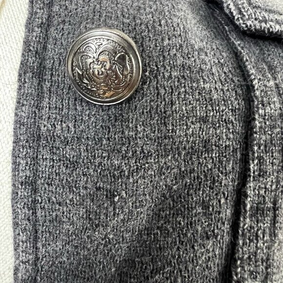 Free People Military Jacket Washed Black Gray Cotton Epaulets Buttons Size Small - Picture 4 of 12